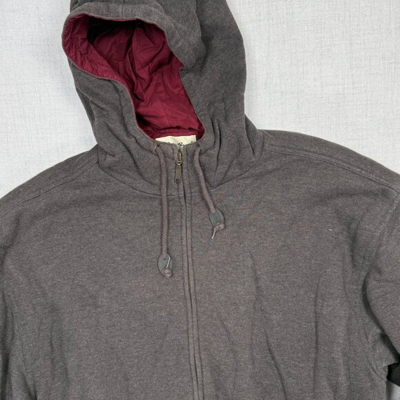 Eddie Bauer Hoodie Jacket Full Zip Front Charcoal Gray Insulated Size L Large - Picture 3 of 14